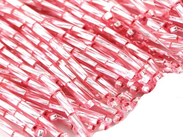 Bugle Bead Dropper Bunch SUGAR PINK/ROSE PINK