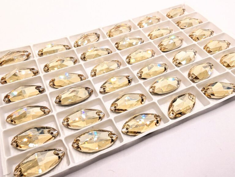 Navette Sew-On Stones - Astella GOLDEN SHADOW