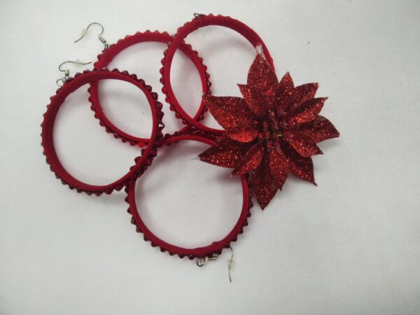 Earrings Hoop Color Red