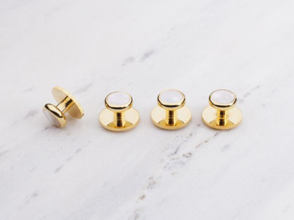 Classic Dress Studs Gold With Mother Of Pearl