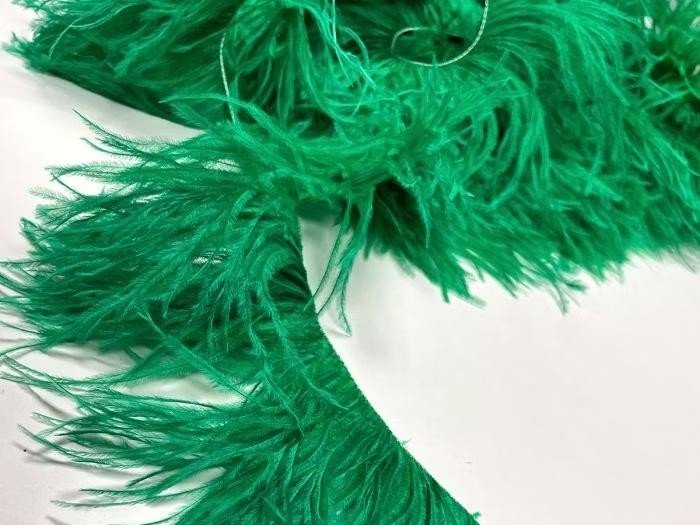Ostrich Feather Fringe Trim EMERALD