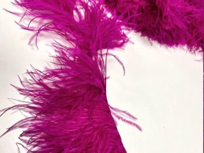 Ostrich Feather Fringe Trim FUCHSIA PINK
