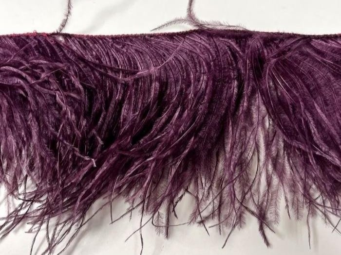Ostrich Feather Fringe Trim PLUM