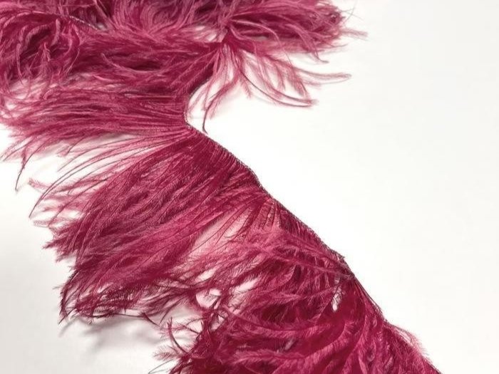 Ostrich Feather Fringe Trim WINE