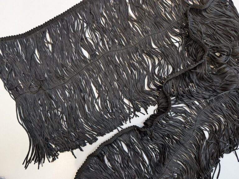 Flat Fringe Trim 30 Cm - BLACK