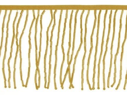 Elasticated Bead Fringe Trim GOLD