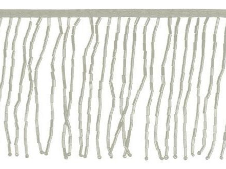 Elasticated Bead Fringe Trim SILVER