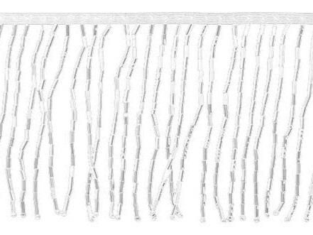 Elasticated Bead Fringe Trim WHITE