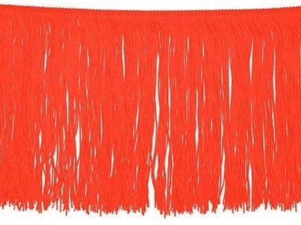 Elasticated Fringe Trim 30 Cm FLAME RED