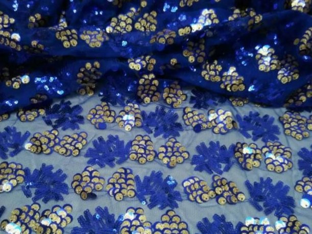 Sequin Net COBALT