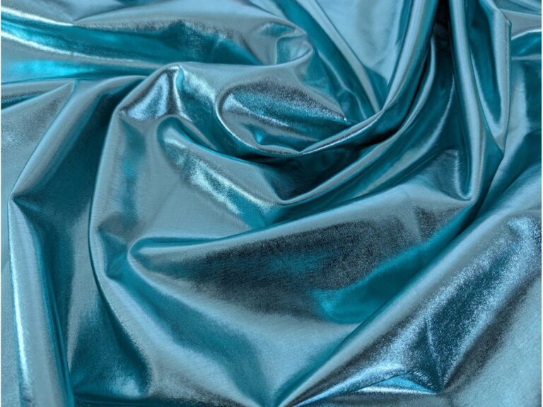 Lycra Stretch Metallic Foiled COOL AQUA/AQUA