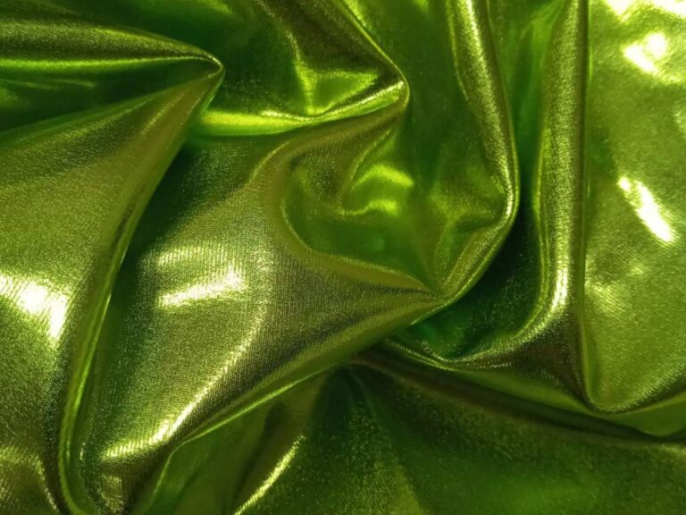 Lycra Stretch Metallic Foiled FLUORESCENT GREEN/TROPIC LIME