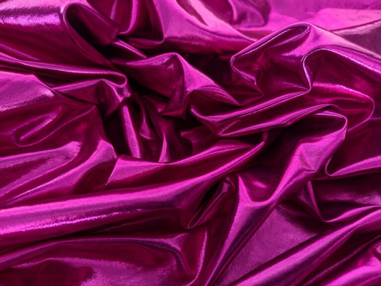 Lycra Stretch Metallic Foiled PINK FIZZ