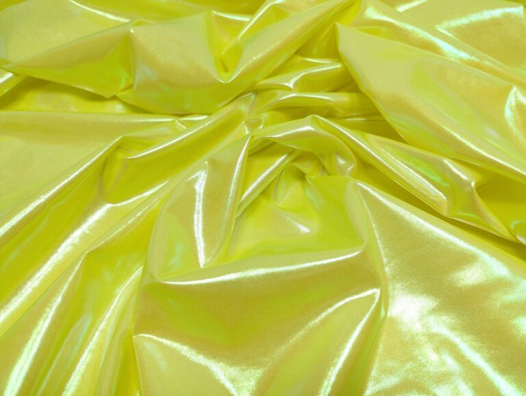 Lycra Stretch Metallic Foiled TROPIC LIME