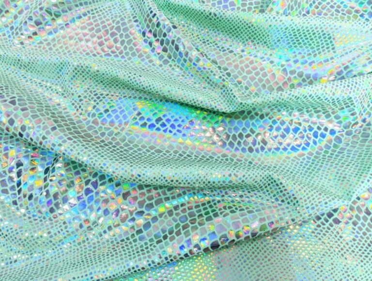 Lycra Python Foiled SILVER/SPEARMINT