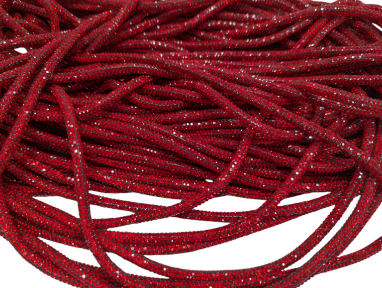 Rhinestone Cord 6Mm Red