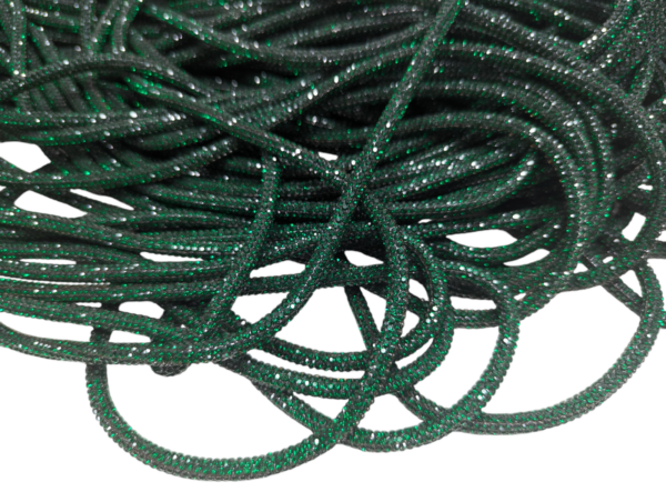 Rhinestone Cord Forest Green