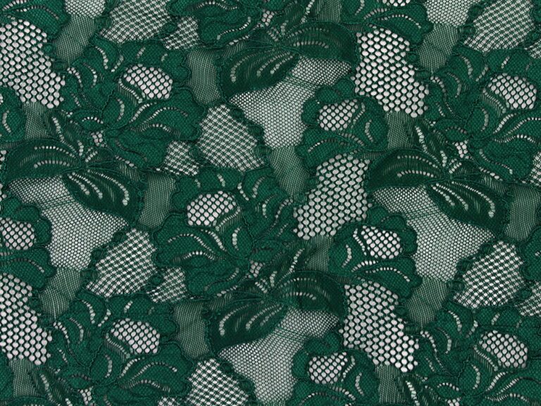Floral Cascade Stretch Lace FOREST GREEN
