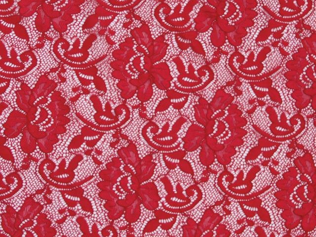 Flower Stretch Lace CHERRY RED