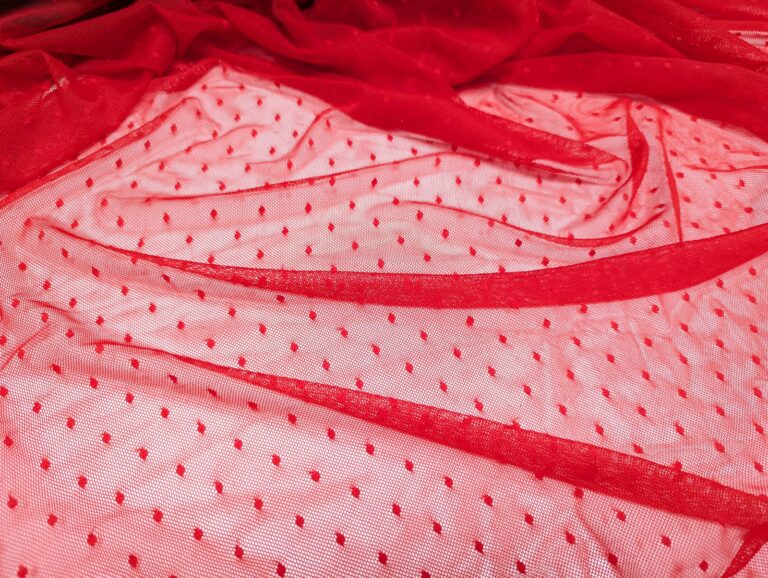 Stretch Net Polka Dot RED