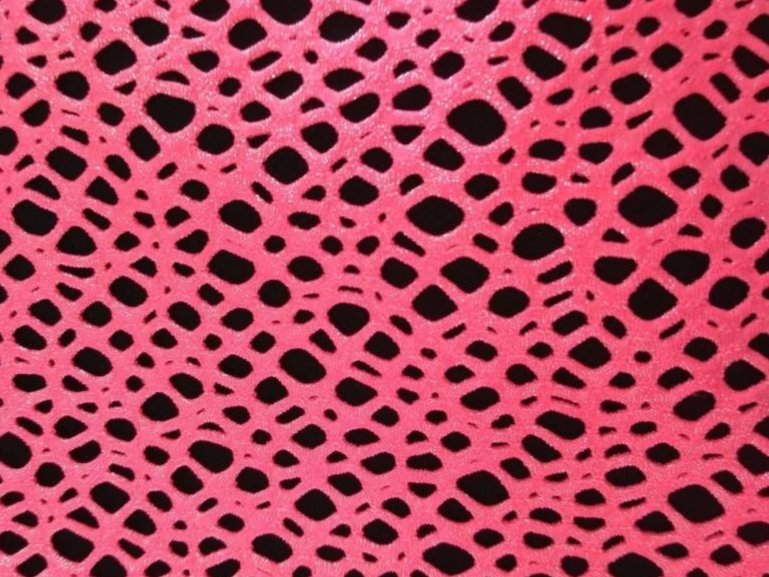 Stretch Fishnet - Chrisanne Clover SILVER/ELECTRIC PINK