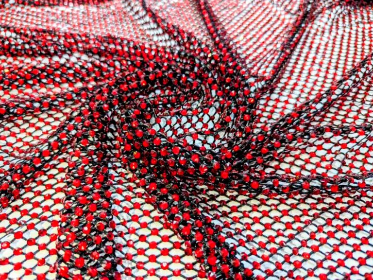 Rhinestone Mesh BLACK/RED
