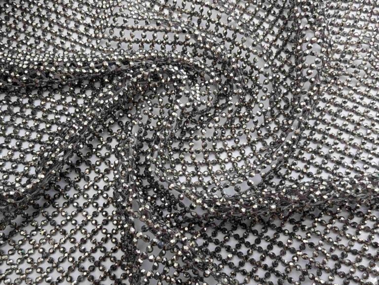 Rhinestone Mesh SILVER/HEMATITE