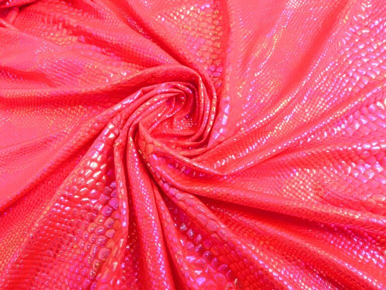 Lycra Python Foiled FLUORESCENT RED/RED