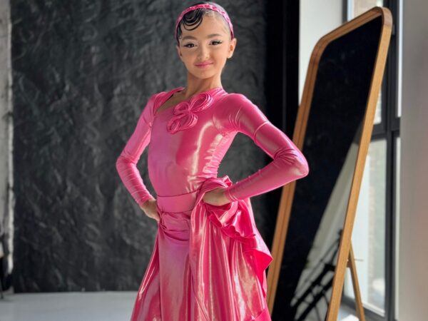 Juvenile Dress In Colour Rose Glitter