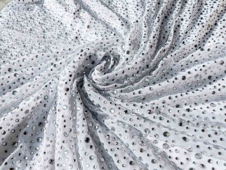 Rhinestone Stretch Net WHITE