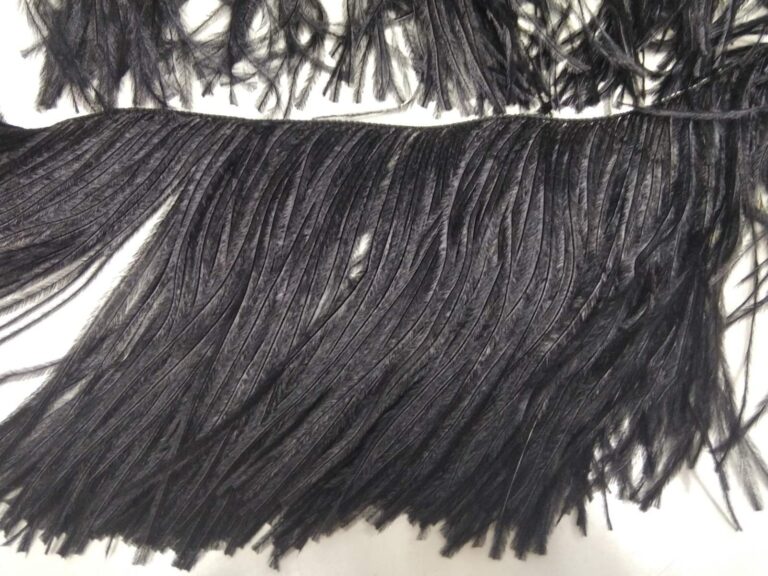 Ostrich Feather Fringe Trim 12-15 Cm - BLACK
